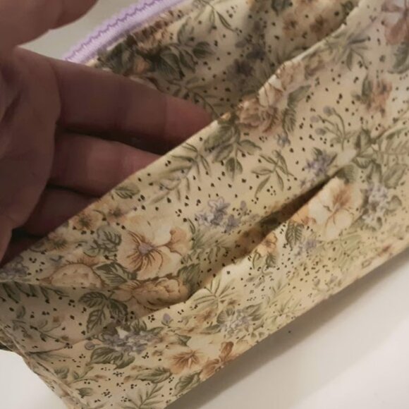 New Roses Floral Travel bag Clutch Wallet Pouch Yellow Purple hanging pouch case - Picture 4 of 6